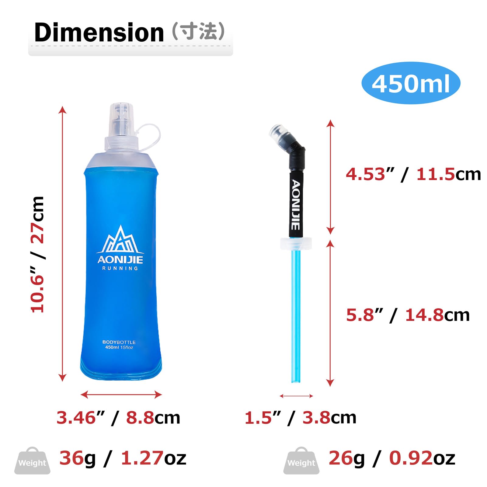 Azarxis Tpu Soft Flask Running Collapsible Water Bottles Bpa-Free Running Flask For Hydration Pack - Ideal For Running Hiking Cy